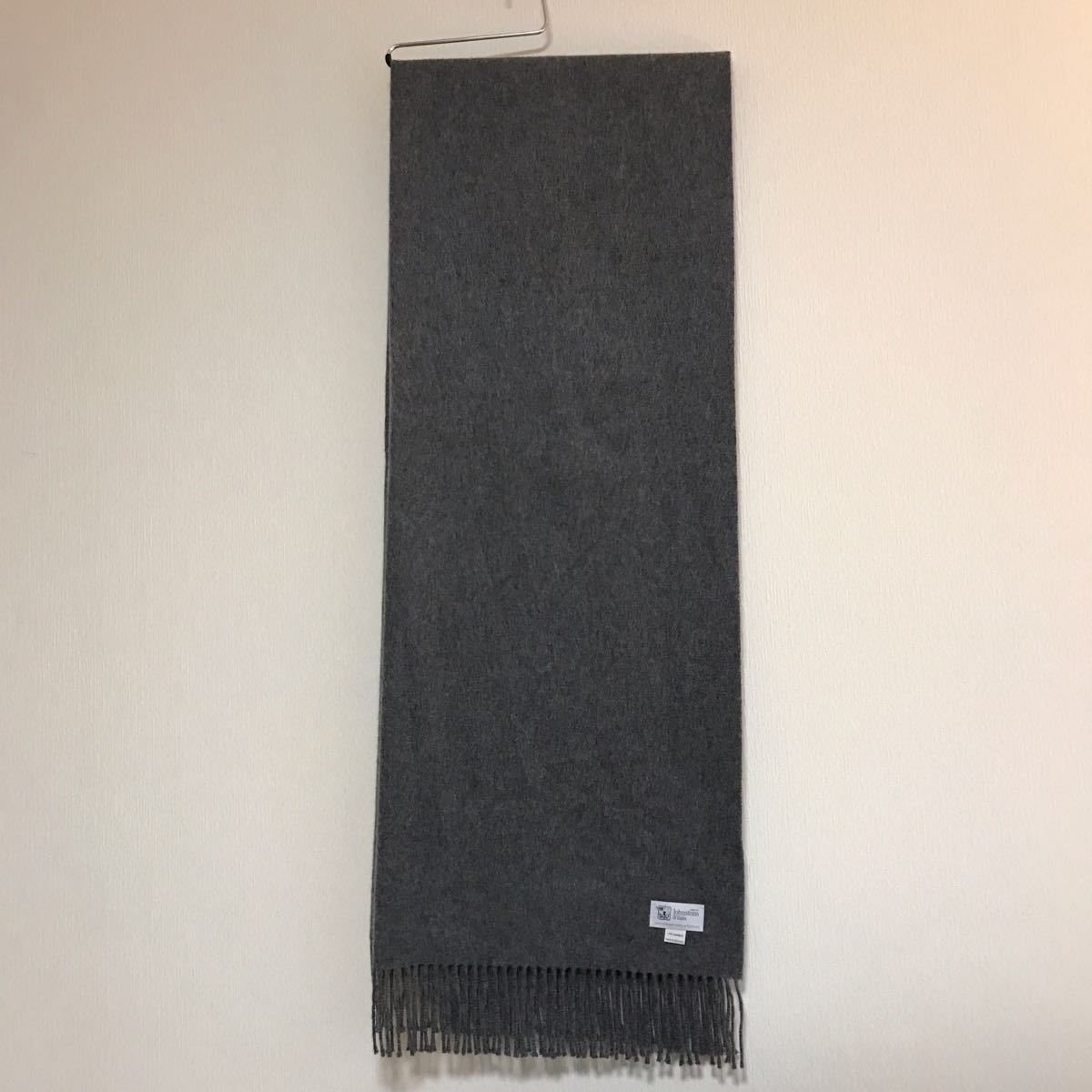 美品】JOHNSTONS カシミヤ 大判ストール ミッドグレー 美品 【公式通販】