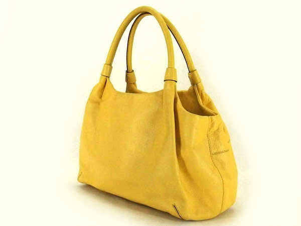 1円 美品 ケイトスペード レザー トートバッグ イエロー CM708