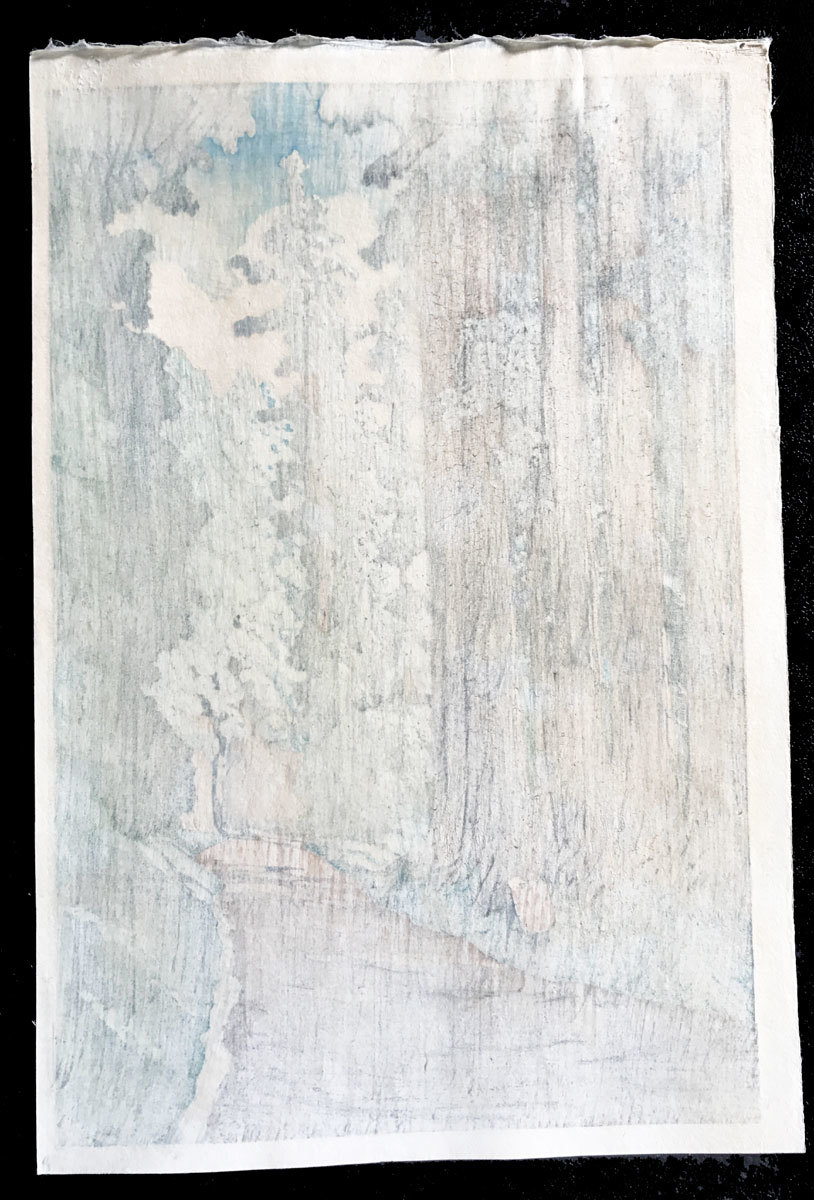 川瀬巴水 『日光街道』 昭和5年製作・初摺り渡邊庄三郎木版画◇吉田博