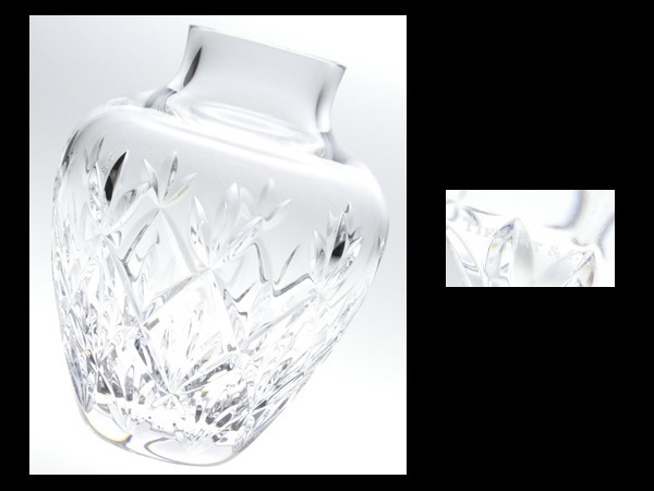 n867 TIFFANY ティファニー クリスタル カット ベース 花瓶 【公式通販】
