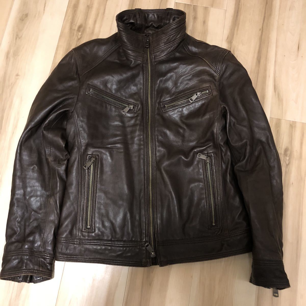 BURBERRY BLACK LABEL バーバリーブラックレーベル レザー 羊革 中綿 
