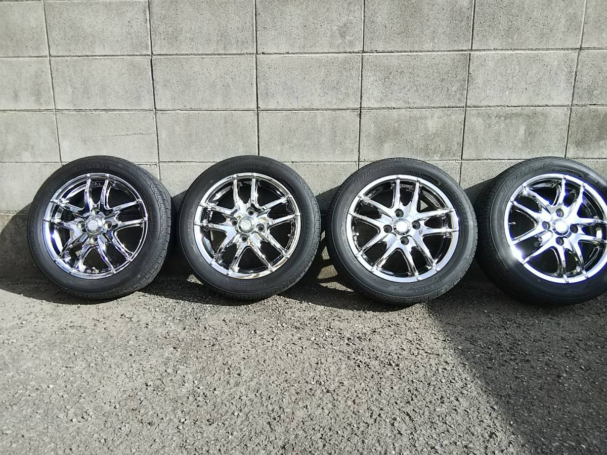軽自動車 コンパクト車 メッキ 16インチ ホイールセット 4本溝バリ山