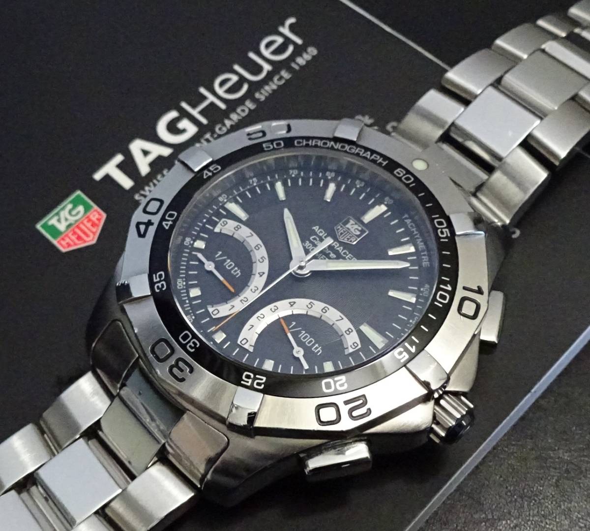 TAG HEUER タグホイヤー ニューアクアレーサー キャリバーS CAF7010.BA0815 黒文字盤 メンズ 純正内外箱あり 本物