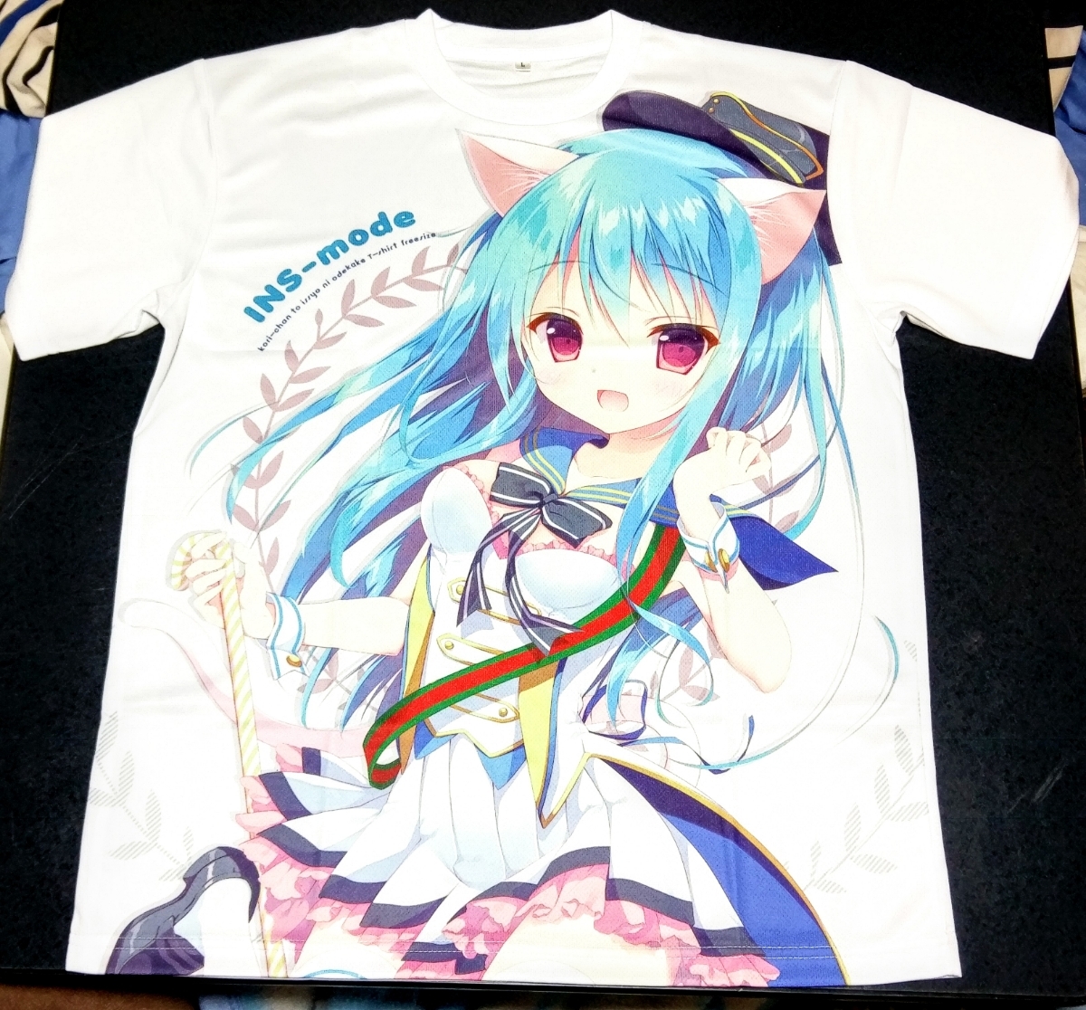 ネコミミ 美少女 氷ちゃん フルグラフィック Tシャツ Lサイズ INS-mode 天凪青磁 同人グッズ