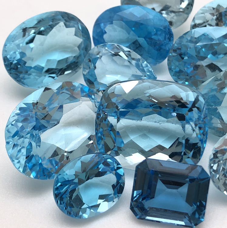 ■天然ブルートパーズおまとめ 200ct■ ルース 裸石 宝石 ジュエリー jewelry blue topaz