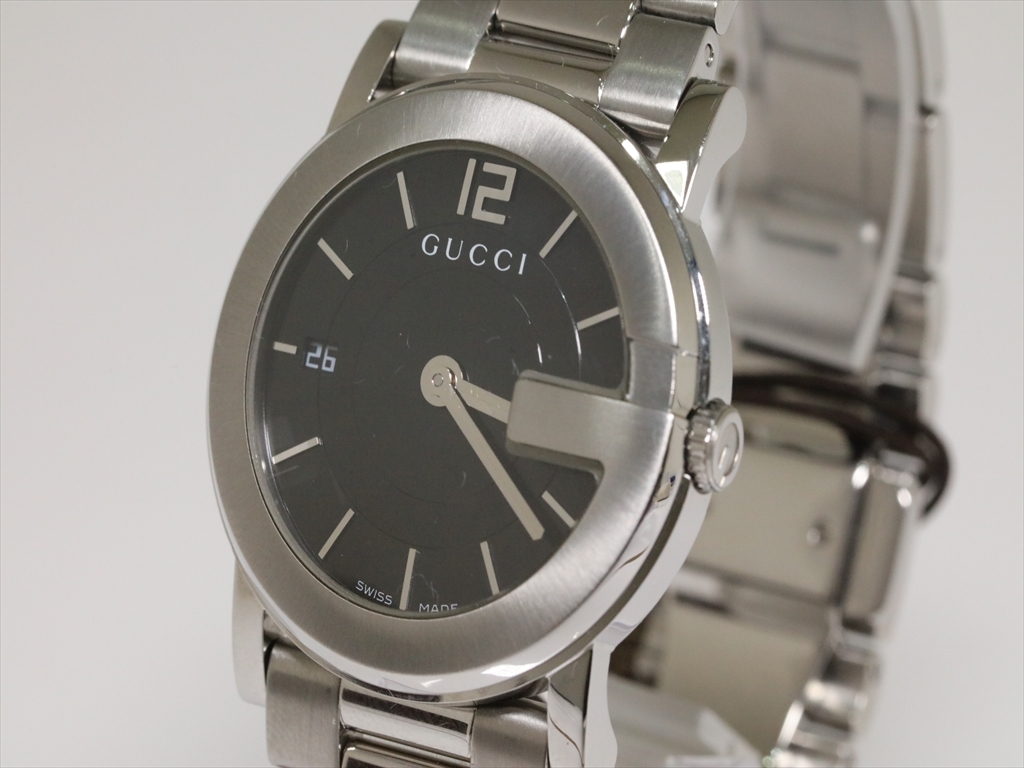 未使用・可動品【GUCCI/グッチ】101J スイス製 デイト Gロゴフェイス