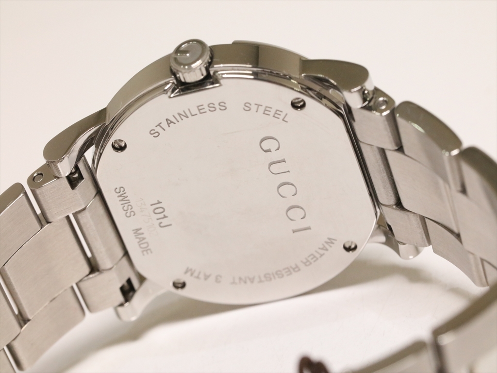 未使用・可動品【GUCCI/グッチ】101J スイス製 デイト Gロゴフェイス