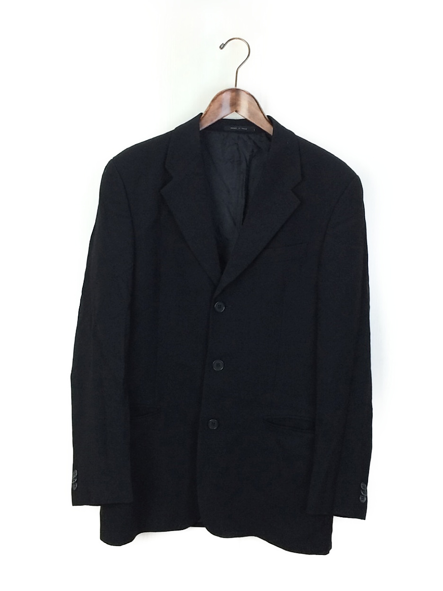 EMPORIO ARMANI◆3Bテーラードジャケット/48/ウール/BLK/ブラック/黒