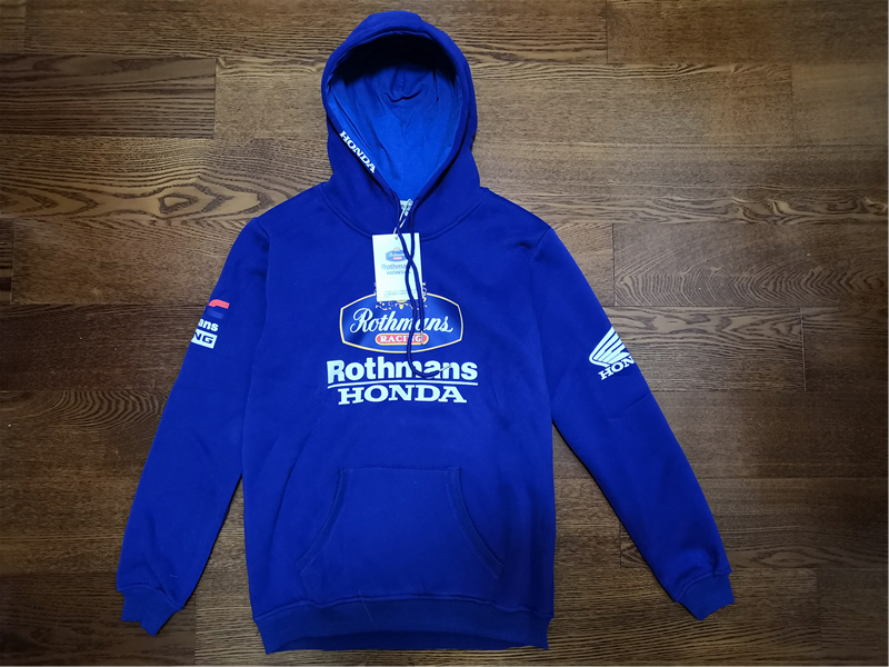 【31】（G05）ROTHMANS HONDA RACINGロスマンズホンダ フード パーカー ブルー Lサイズ 