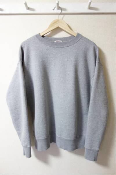 AURALEE オーラリー BACK WOOL SWEAT BIG P/O クルーネック スウェット 4 GRAY カットソー WOOL SWEAT | レディース 0 スウェット