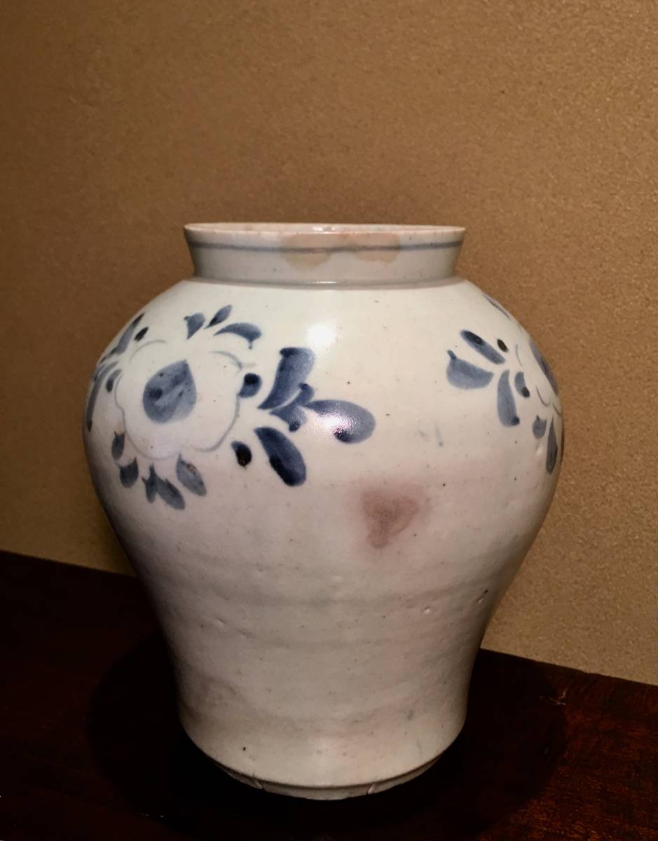 李朝染付壺 合せ箱 MA460 朝鮮美術 陶磁器 李朝染付壺 | 李朝白磁