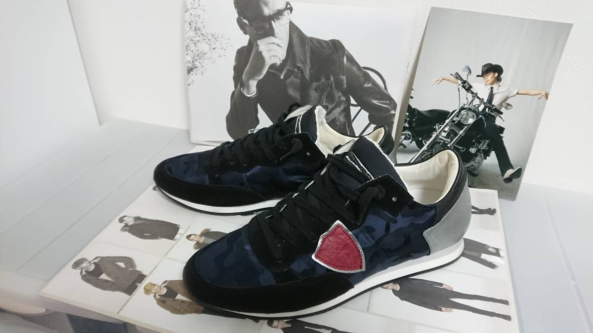 PHILIPPE MODEL フィリップモデル スニーカー SIZE 42 TRLU NAVYCAMO PHILIPPE MODEL Model メンズ MODELフィリップモデル フィリップモデル&frasl;ローカット