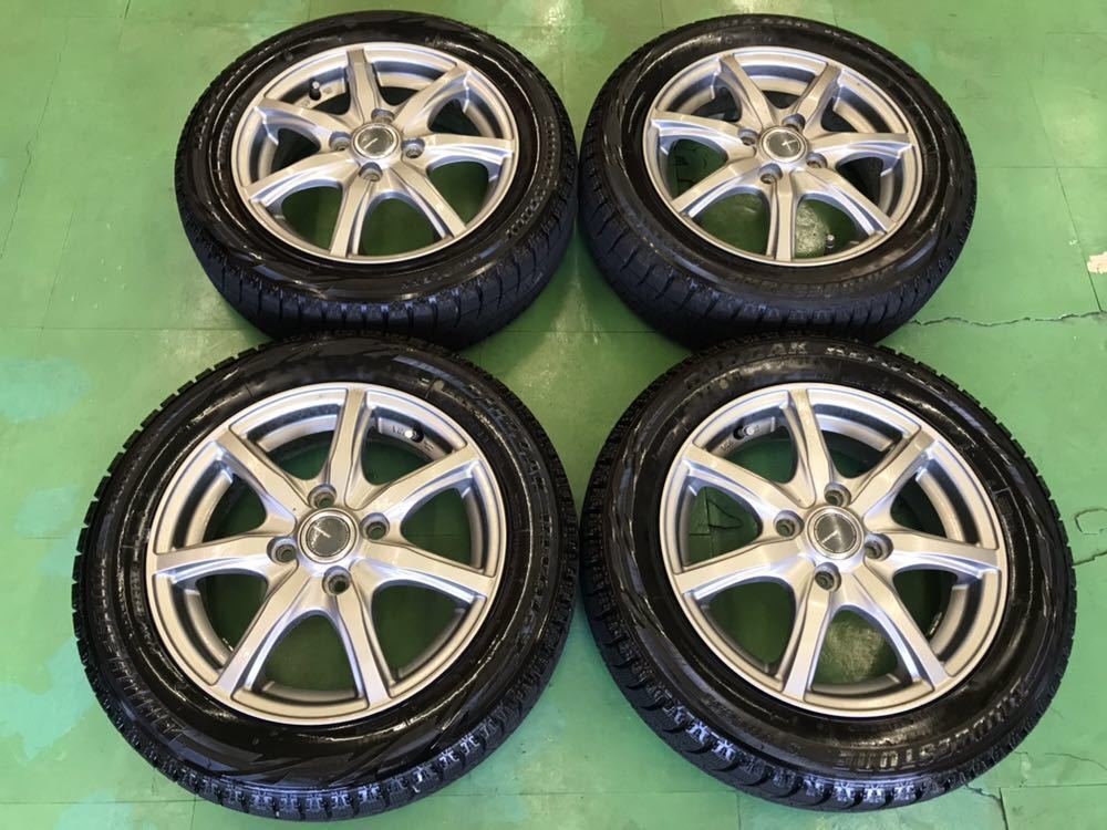 タント等へ アルミホイール＋ブリザック レボGZ 155/65R14 BRIDGESTONE 
