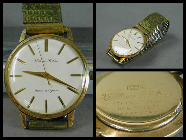 シチズン CITIZEN HILINE Parashock 25石 14K GOLD FILLED ジャンク品 