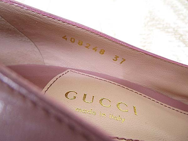GUCCI / グッチ パンプス ロゴボタン サイズ37(24.0cm) ピンク 美品