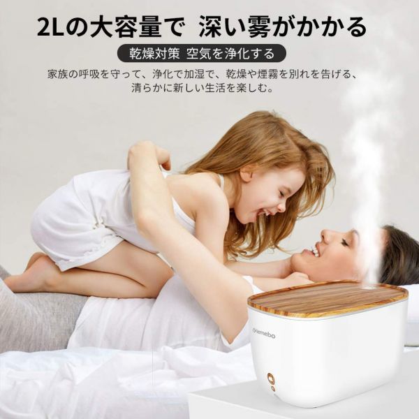 ☆新品未使用☆最新版 加湿器 卓上加湿器 アロマディフューザー アロマ加湿器 2L大容量 12畳 超強加湿 乾燥対策 睡眠の促進 LEDライト_3