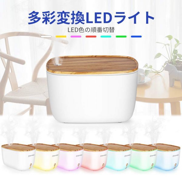☆新品未使用☆最新版 加湿器 卓上加湿器 アロマディフューザー アロマ加湿器 2L大容量 12畳 超強加湿 乾燥対策 睡眠の促進 LEDライト_4
