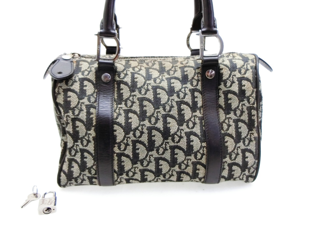 爆買い，セール S6245 Dior ディオール トロッター 柄 キャンバス &times; レザー ハンド バッグ(トロッター)｜売買されたオークション情報、yahooの商品情報をアーカイブ公開 - オークファン かばん、バッグ