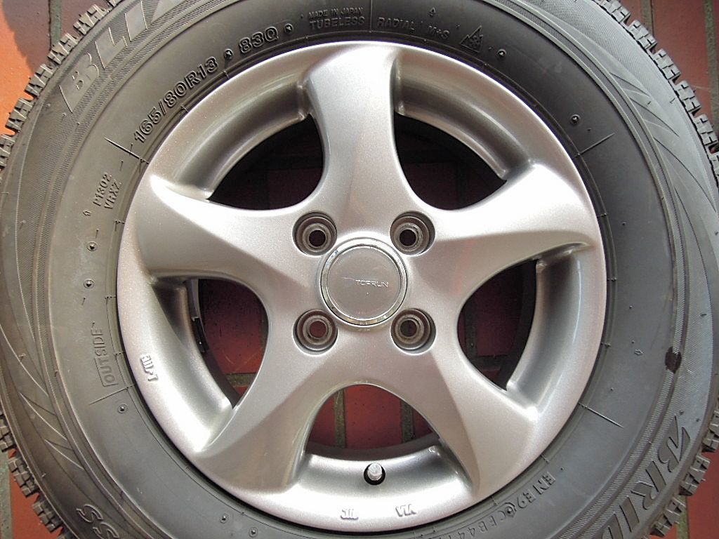 ⑧165/80R13 BS VRX 2017年製 中古スタッドレスタイヤ 4本セット 売 