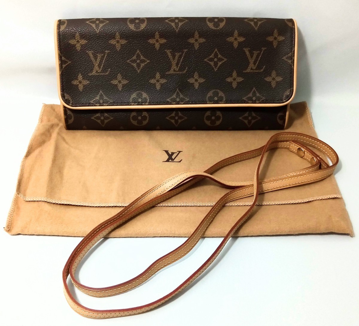 美品☆ルイヴィトン Louis Vuitton モノグラム ポシェットツインGM 