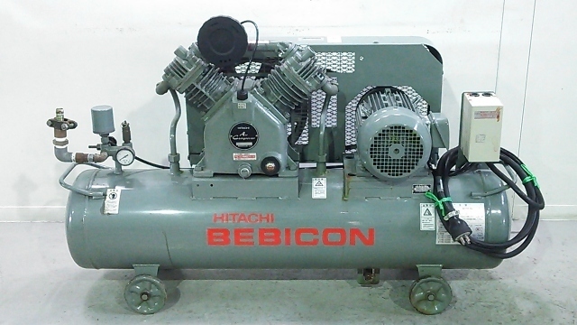 1円スタート！】 日立 ベビコン エアーコンプレッサー 2.2P-9.5VA5  