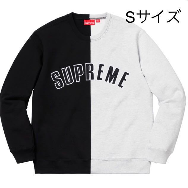 新品】Supreme Split Crewneck Sweatshirt BLACK S small シュプリーム