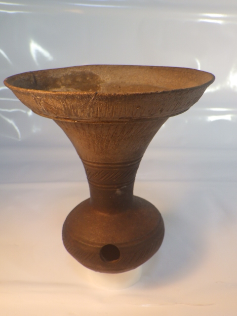 黄瀬戸 釣船花入 菓子器にも 山口錠鉄(作) 共箱 茶道具 華道具 瀬戸