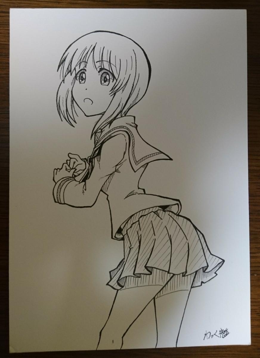 ガールズ パンツァー わっく艦 西住みほ ガルパン 直筆 イラスト ペン画 線画 無彩色 同人イラスト 手描き 色紙 手描きイラスト 売買されたオークション情報 Yahooの商品情報をアーカイブ公開 オークファン Aucfan Com