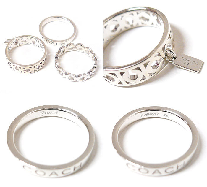 COACH コーチ 指輪 リング 3点セット シルバー925 12.5号 ◎美品 COACH