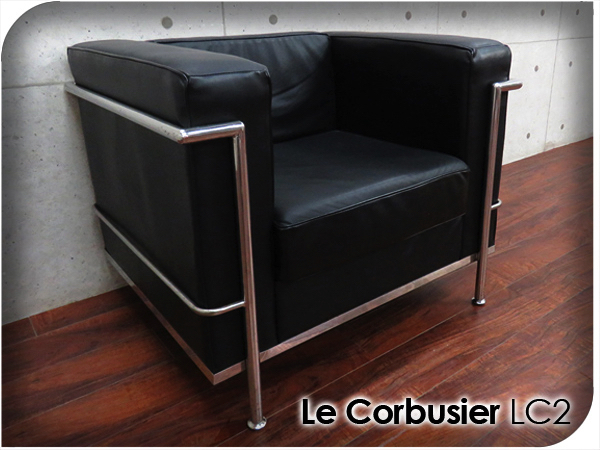 □展示品□Le Corbusier/ル・コルビュジエ□高級□IDC大塚□黒総革
