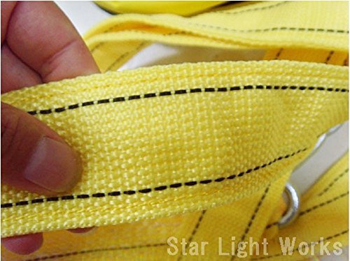 「P061」牽引ロープ5m ナイロンスリングベルト両端フック付き 5ｔ-635617_2