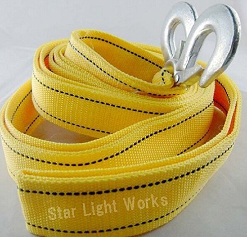 「P061」牽引ロープ5m ナイロンスリングベルト両端フック付き 5ｔ-635617_4