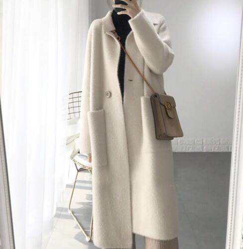 ロングカーディガンコート ミンク ウール カシミヤコート 新品☆高品質