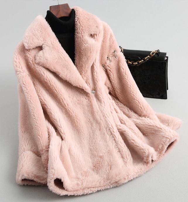 人気☆着回し力抜群 高品質ウール100% カシミヤコート 子羊の毛皮 
