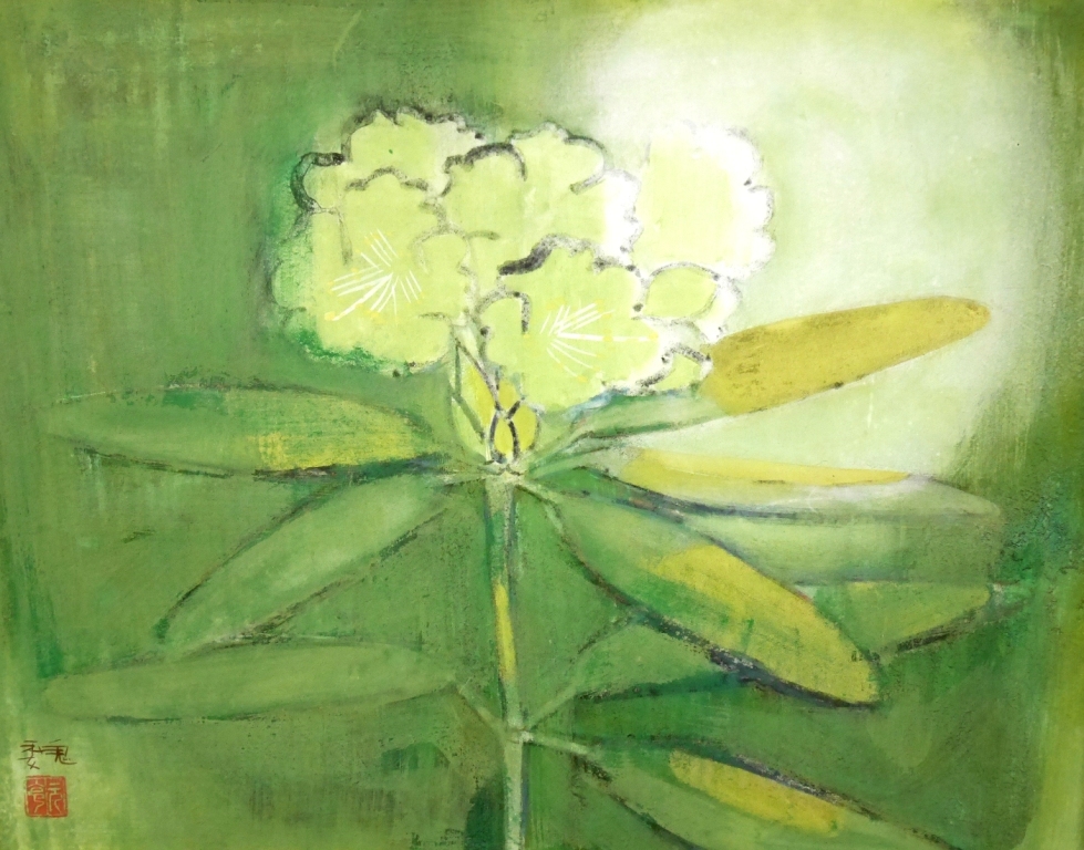 野上魏『静物』◆日本画６号◆落款・直筆サイン有◆院展院友！実力作家！額装