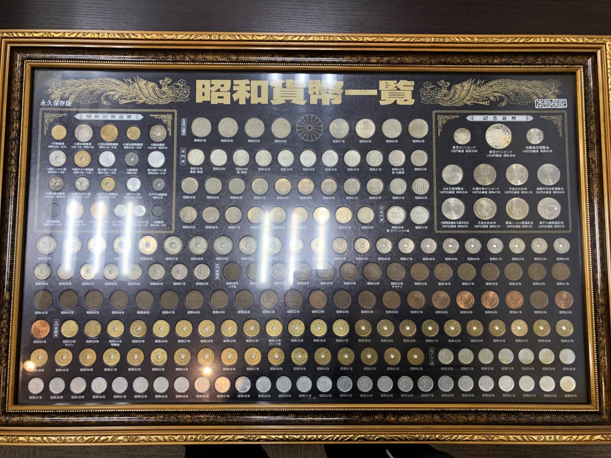  額面スタート 昭和貨幣一覧/額縁入り/貨幣/古銭/8163(昭和)｜売買されたオークション情報、yahooの商品情報をアーカイブ公開 - オークファン 記念硬貨