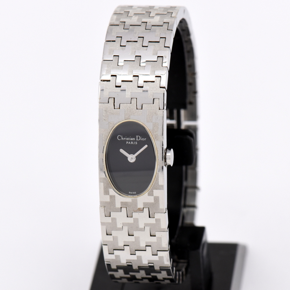 CHRISTIAN DIOR クリスチャン・ディオールの”ミス ディオール D70-100 ブラック 文字盤 クォーツ”レディース腕時計 M#82492