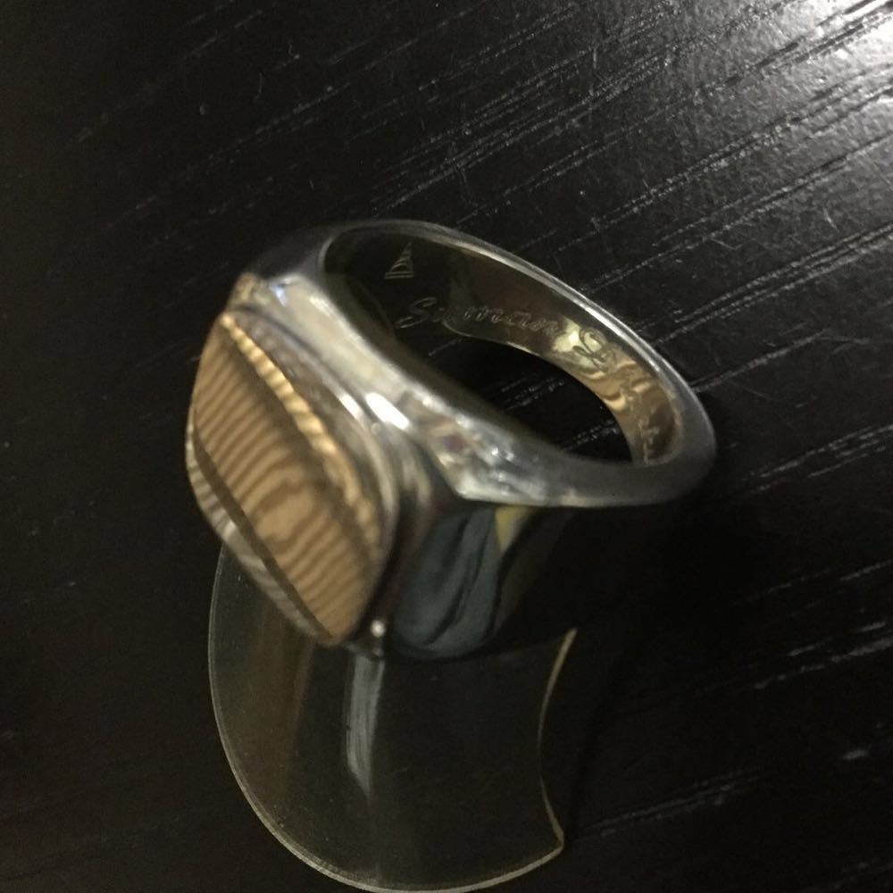 Suman Dhakhwa スーマンダックワ Cu/Ag刻印 木目 リング 16号 ☆ シルバー SILVER COPPER
