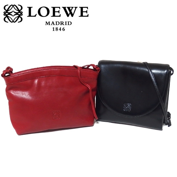 LOEWE アナグラム ロエベ ショルダーバッグ レザー ヴィンテージ 