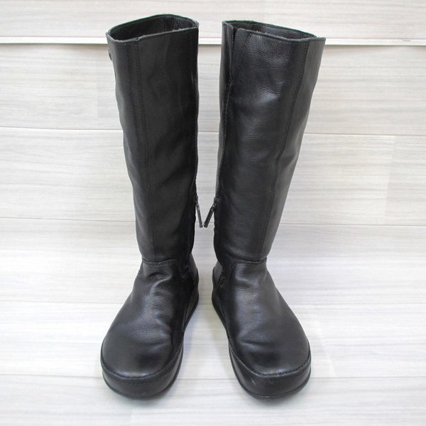 □fitflop レザーロングブーツ 455-090 シューズ レディース 25cm 