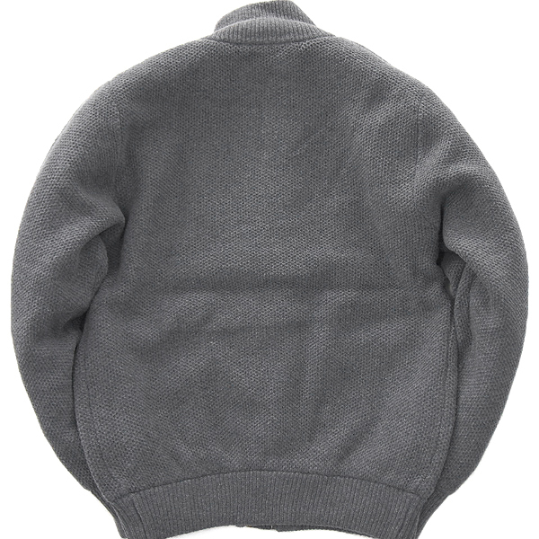 新品 POLO BCS 総裏地 ローゲージ ウール ニットブルゾン LL 灰 【I44488】 秋冬 ジャケット スタンドカラー ボタンアップ セーター メンズ
