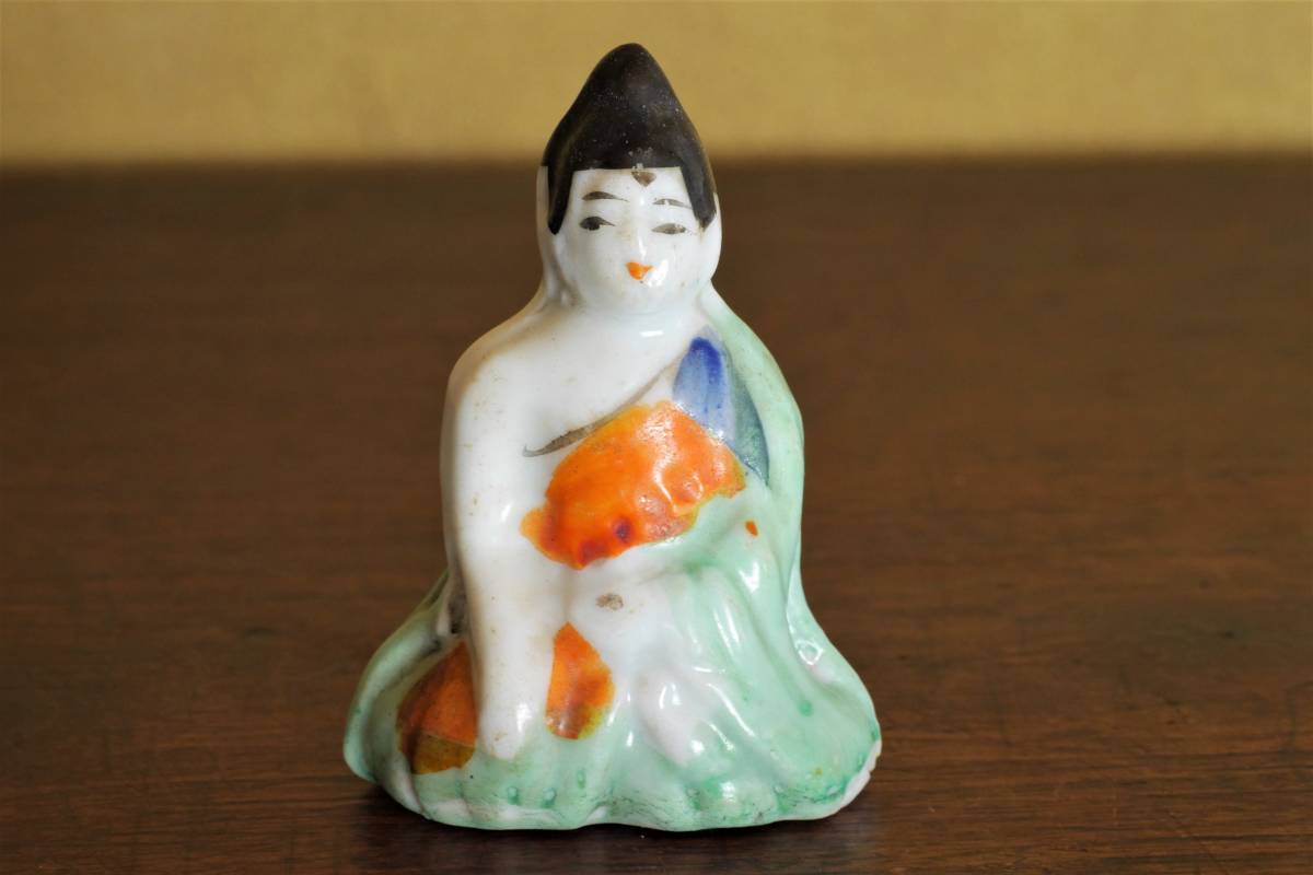 ☆戦前 日本製磁器人形 僧侶 仏 色絵磁器人形. 日本の陶磁 陶磁一般