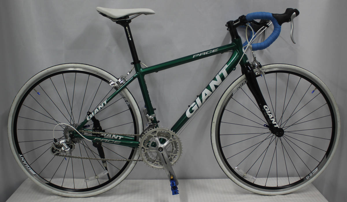 即乗★GIANT 　PACEペース ★軽快ロード・新品タイヤ・深緑色・ＸＳサイズ・整備クリニング済