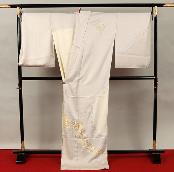 極上の逸品 秀美 訪問着 未仕立て 十日町友禅 雪の結晶 白 【和遊館】