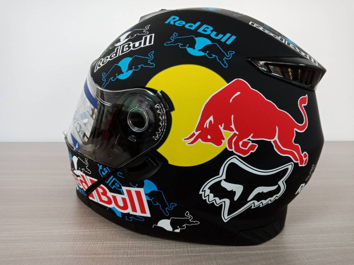人気品 RedBull 高級レンズ内蔵ダブルレンズフリップアップヘルメット 