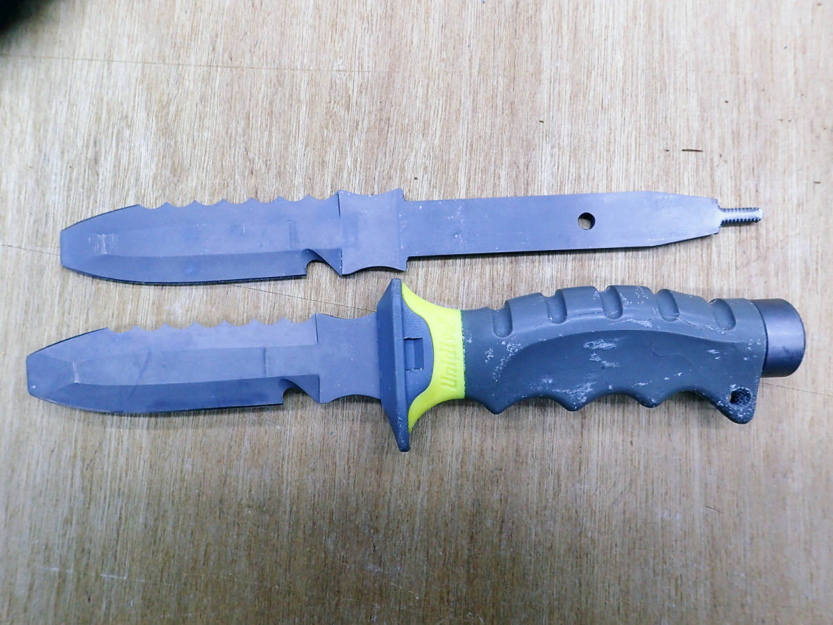 チタンナイフ　Unidive　石突までチタン　絶対お得なスペアブレード付！！