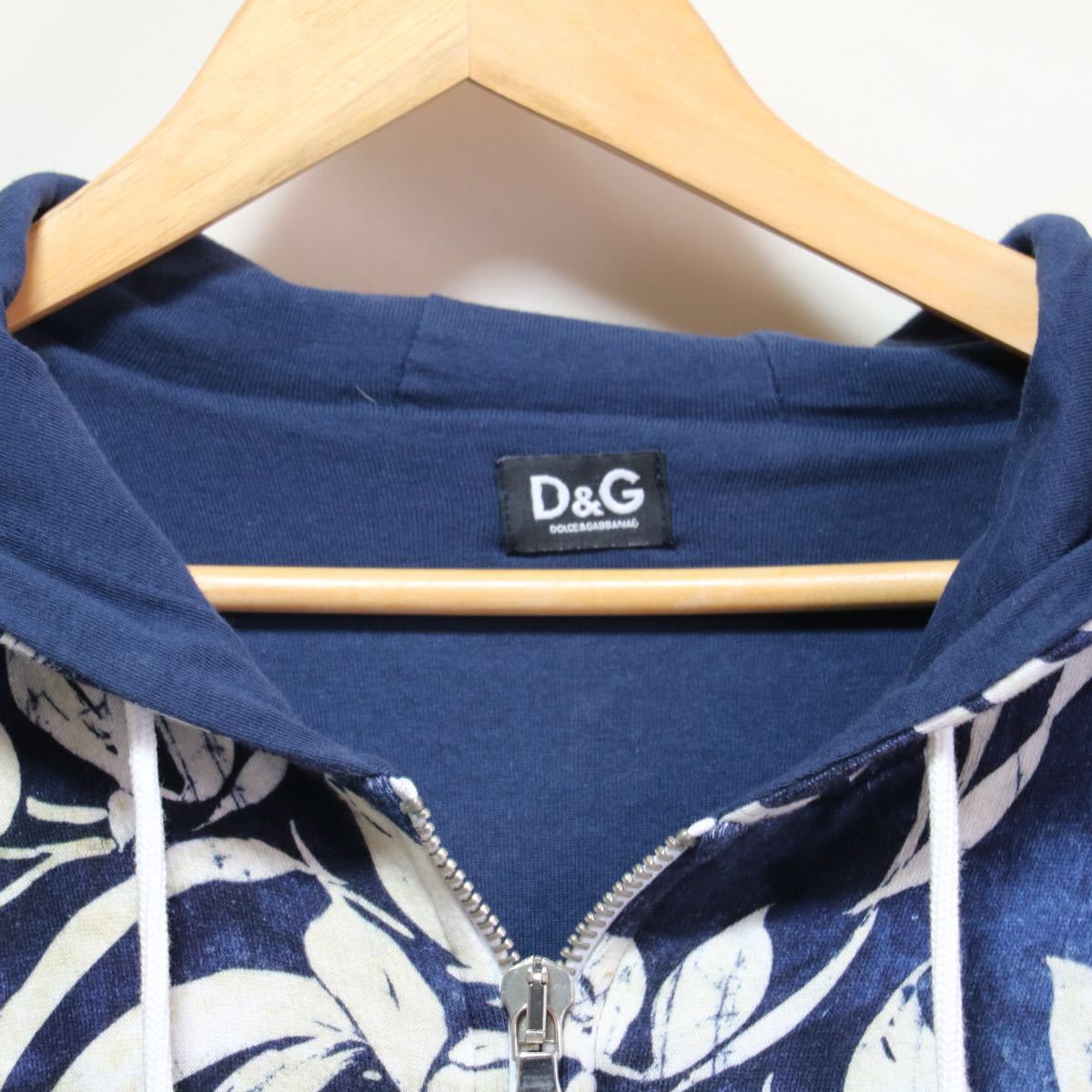 希少 XL】Dolce&Gabbana/ロゴ 花柄/ジップ スウェット パーカー/cotton 