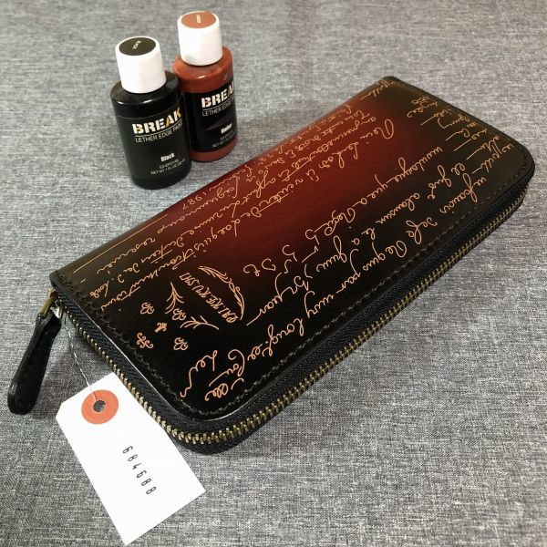 【一針入魂】訳あり 新品 「ヴェネチアレザー」と「パティーヌ」 ハンドメイド 長財布 ラウンドファスナー メンズ財布 牛革 レザー