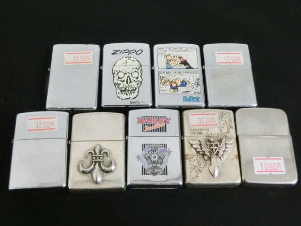 1円～ZIPPO ジッポ 9点セット ガスライター シルバー 喫煙 まとめて ⑤