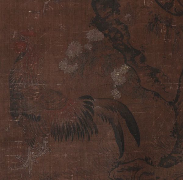 肉筆 絹本彩色画 箱付き 落款印譜照合 山元春挙 花鳥図捲り 来